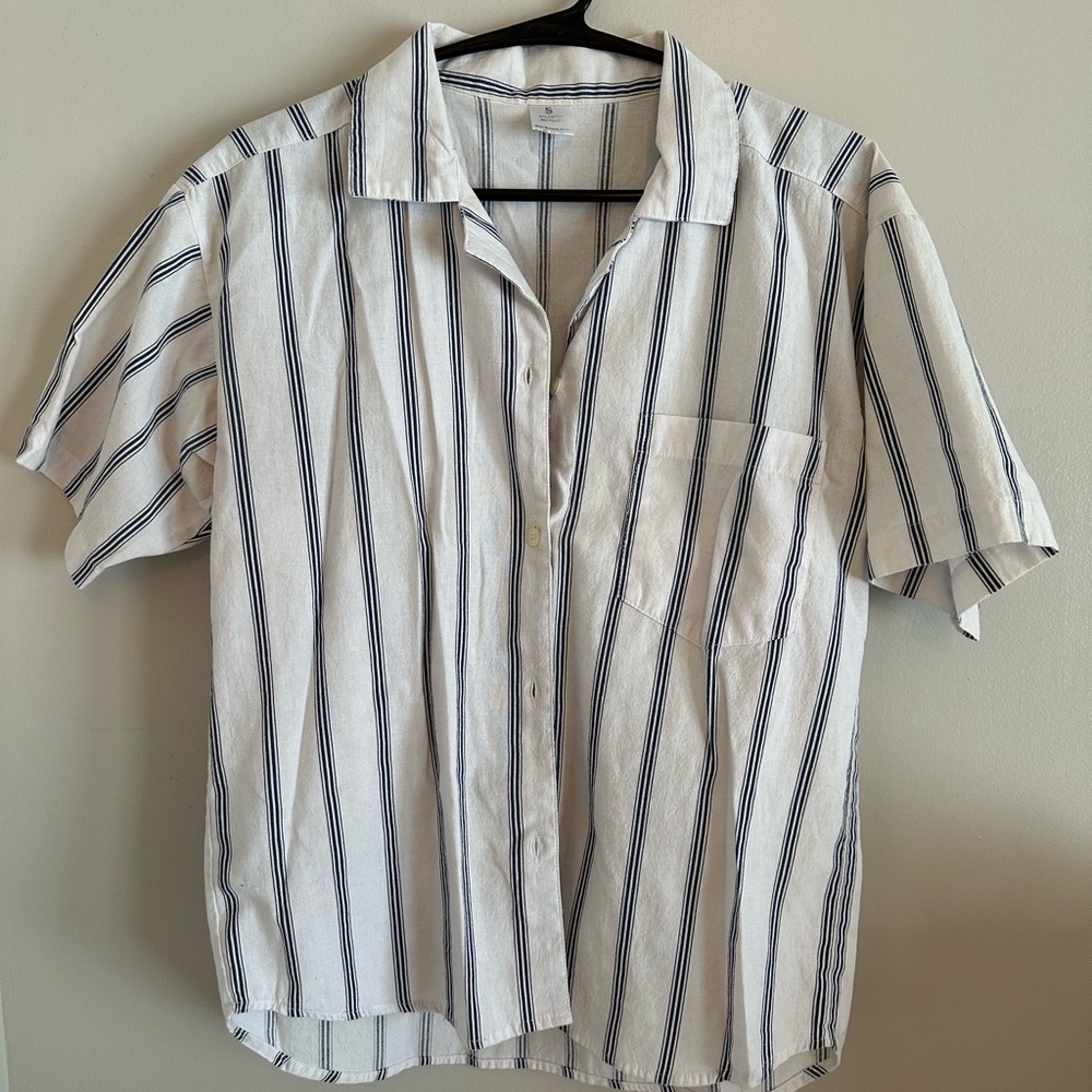 White and Blue Striped Women’s Shirt